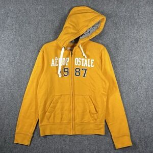 Y2K Aeropostale Zip Up Hoodie Yellow Mens Size Small #2231